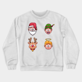 Cute Christmas Faces Crewneck Sweatshirt